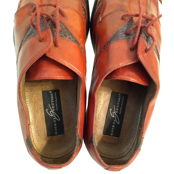 Giorgio Brutini Private Collection Snakeskin Red Bown Dress Shoes Men’s Size 11M - Picture 7 of 8